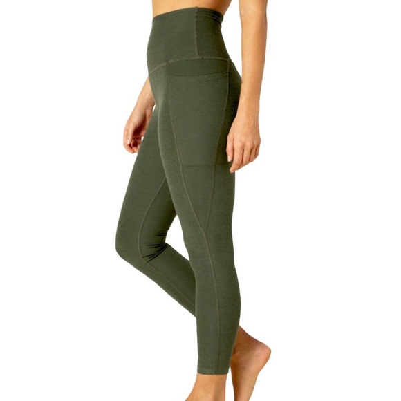 Beyond Yoga Pants - [Beyond Yoga] Out of Pocket High Waisted Legging Olive Green Medium